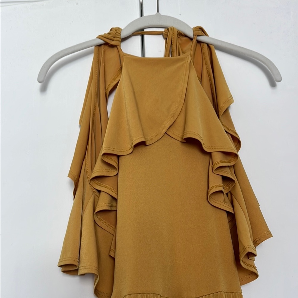 Mustard Yellow Ruffle Jumpsuit - Picture 3 of 5